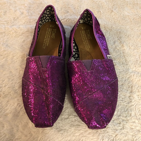 purple glitter toms